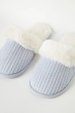 Corduroy And Faux Fur Slippers -INTIMISSIMI Sales AI078I161J D1