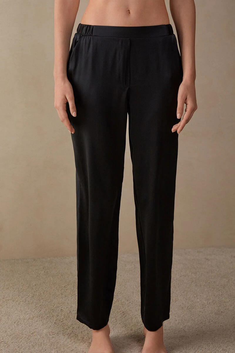 Straight Silk Trousers 3 Straight Silk Trousers