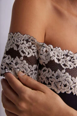 Pretty Flowers Modal-and-Lace Mid-Sleeve Bodysuit -INTIMISSIMI Sales BOD1294019 DT1W