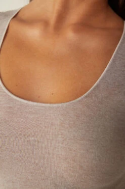 Modal Cashmere Ultralight Wide-Shoulder Top -INTIMISSIMI Sales CGD28A7525 DT2W