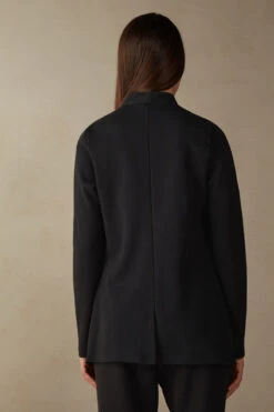 Long-Sleeved Cotton Interlock Cardigan -INTIMISSIMI Sales CL139C019 BI