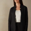 Long-Sleeved Cotton Interlock Cardigan