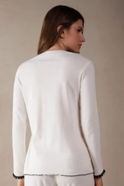Pure Joy Long-Sleeved Grandad Top -INTIMISSIMI Sales CL2490B2127 BI