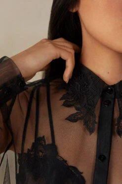 Layers Of Lust Tulle Long-Sleeved Shirt -INTIMISSIMI Sales CLD2464019 DT1W