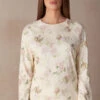Scent Of Roses Long-Sleeved Cotton Top -INTIMISSIMI Sales CLD2484205J FI