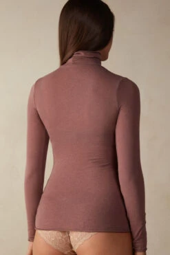Modal Cashmere Ultralight High-Neck Top -INTIMISSIMI Sales CLD28T002J BI