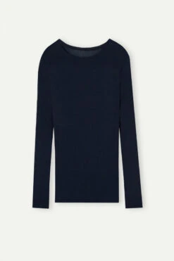 Wool And Silk Long-Sleeved Crew-Neck Max Top -INTIMISSIMI Sales CLD49H1467 F