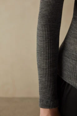 Long-sleeve High-Neck Tubular Top In Wool And Silk -INTIMISSIMI Sales CLD49T7481 DT2W