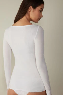 Boat-Neck Micromodal Top -INTIMISSIMI Sales CLD58C7478 BI