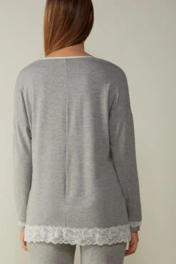 Long-Sleeve Round-Neck Modal Top -INTIMISSIMI Sales CLD700031 BI