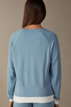 Romantic Bedroom Modal With Wool Top With Contrasting Trim -INTIMISSIMI Sales CLD903145J BI