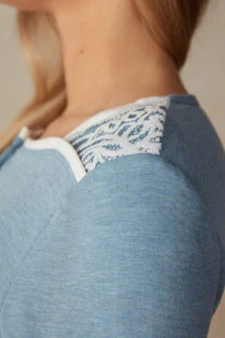 Romantic Bedroom Modal With Wool Button-Down Top -INTIMISSIMI Sales CLD903A145J DT1W