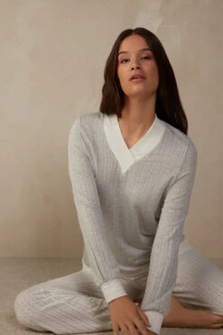 Timeless Heritage V-Neck Top -INTIMISSIMI Sales CLD906V154J M