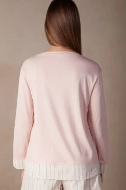 Soft Spring Long-Sleeved Cotton Top -INTIMISSIMI Sales CLD909234J BI