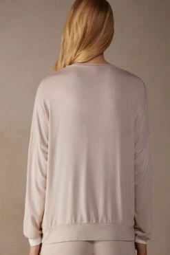 Simple Elegance Long-Sleeved Modal Jumper -INTIMISSIMI Sales CLD911227J BI