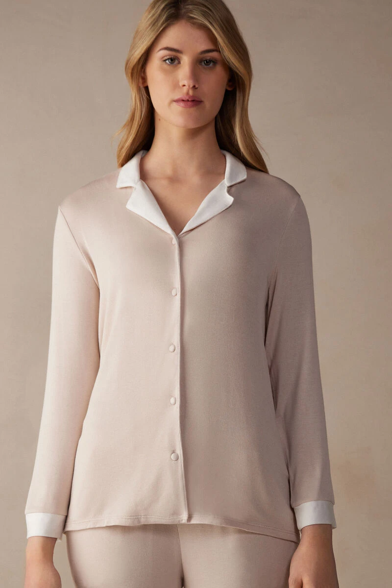 Simple Elegance Button-Down Modal Top 2 Simple Elegance Button-Down Modal Top
