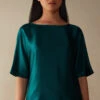 Short-Sleeved Silk And Modal Top -INTIMISSIMI Sales CM162M4572 FI