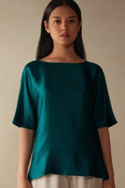 Short-Sleeved Silk And Modal Top