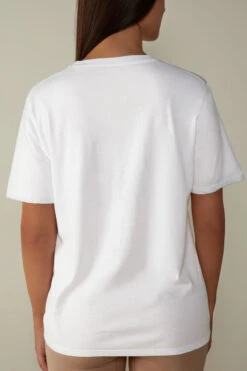 Short-Sleeved Supima® Cotton Top -INTIMISSIMI Sales CMD12O001 BI