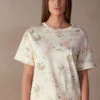 Scent Of Roses Short-Sleeved Cotton Top -INTIMISSIMI Sales CMD2484205J FI
