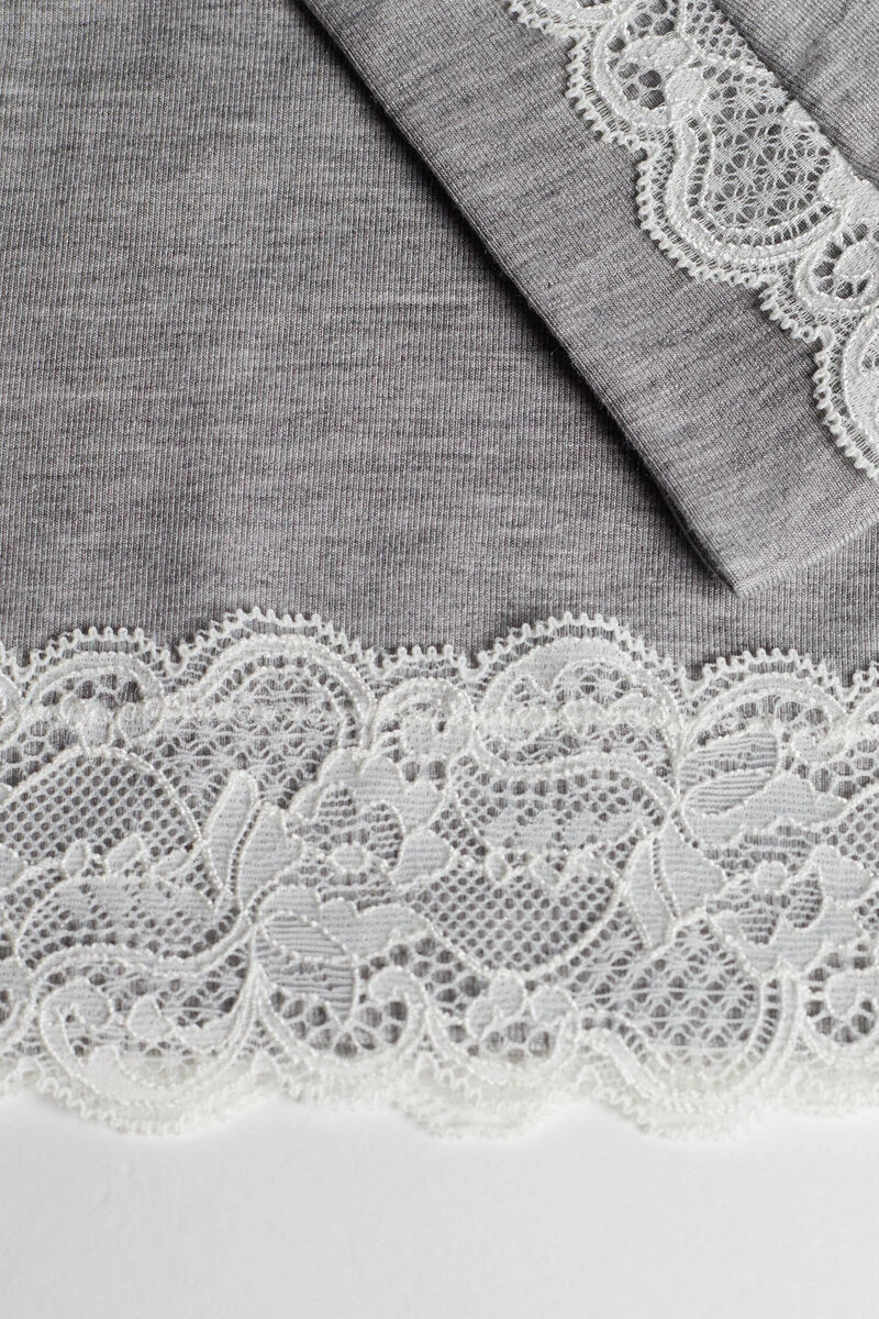 Short-Sleeve Modal Top With Lace Detail 9 Short-Sleeve Modal Top With Lace Detail - Image 7