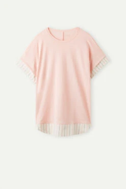 Soft Spring Short-Sleeved Cotton Top -INTIMISSIMI Sales CMD909234J F