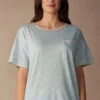Romantic Cashmere Short-Sleeved Cotton Top