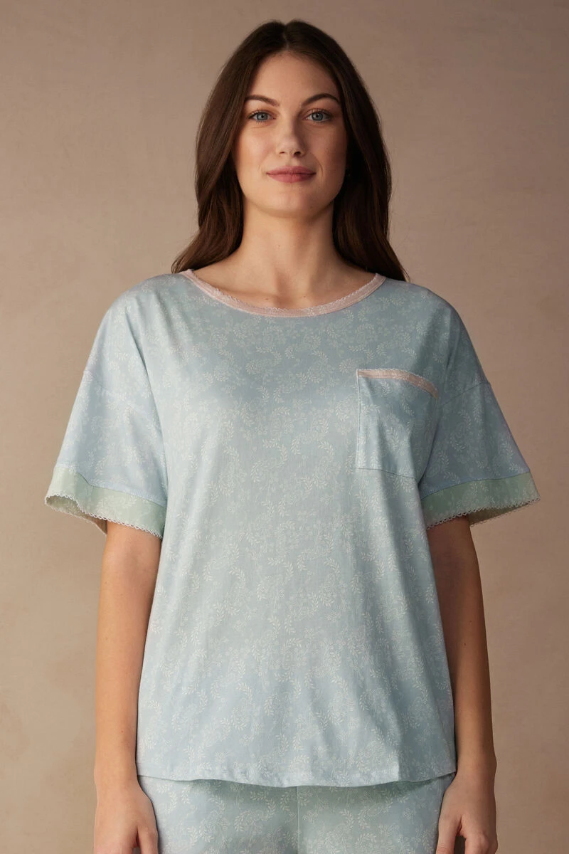 Romantic Cashmere Short-Sleeved Cotton Top 3 Romantic Cashmere Short-Sleeved Cotton Top