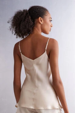Silk Satin Top With V Neck 13 Silk Satin Top With V Neck -INTIMISSIMI Sales LT71S42280 BI