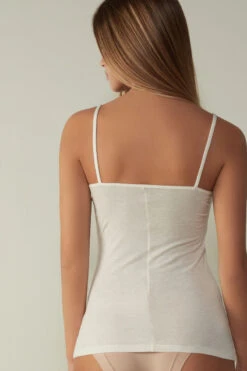 Ultralight Modal And Cashmere Camisole With Lace -INTIMISSIMI Sales LTD28Q231I BI