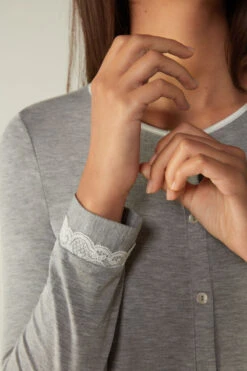 Button-Front Nightdress With Lace Detail 11 Button-Front Nightdress With Lace Detail -INTIMISSIMI Sales PCN700031 DT1W