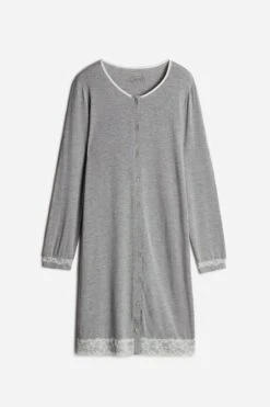 Button-Front Nightdress With Lace Detail 14 Button-Front Nightdress With Lace Detail -INTIMISSIMI Sales PCN700 031 F