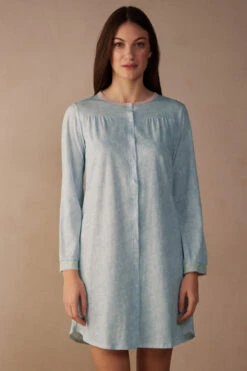Romantic Cashmere Button-Up Nightdress
