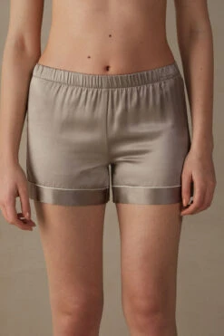 Silk Shorts With Contrasting Trim