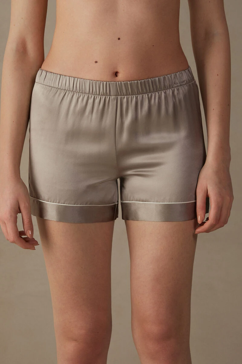 Silk Shorts With Contrasting Trim 3 Silk Shorts With Contrasting Trim