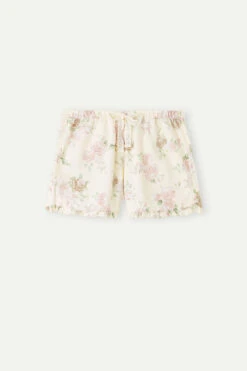 Scent Of Roses Plain-Weave Cotton Shorts -INTIMISSIMI Sales PDC2484205J F