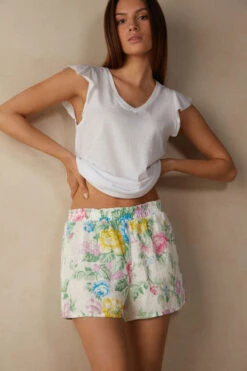Summer Garden Linen Shorts 9 Summer Garden Linen Shorts -INTIMISSIMI Sales PDC895A910I M