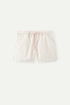 Soft Spring Plain-Weave Cotton Shorts -INTIMISSIMI Sales PDC909225J F