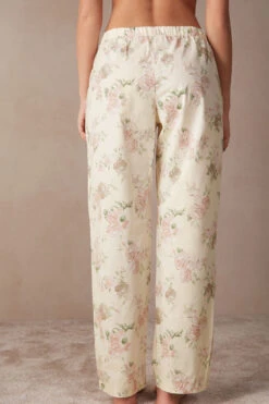 Scent Of Roses Full-Length Plain-Weave Cotton Trousers -INTIMISSIMI Sales PDL2484205J BI