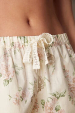 Scent Of Roses Full-Length Plain-Weave Cotton Trousers -INTIMISSIMI Sales PDL2484205J DT1W