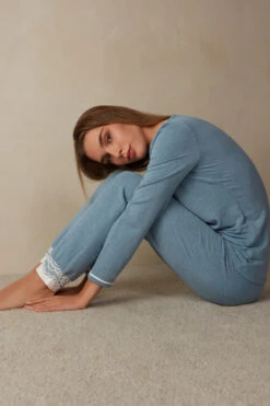 Romantic Bedroom Modal With Wool Button-Down Top -INTIMISSIMI Sales PDL903A145J M