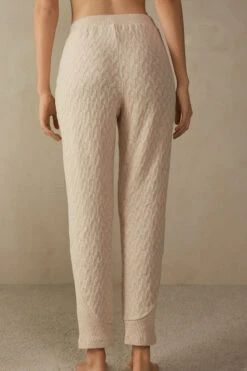 Winter Braid Full-Length Trousers With Cuffed Ankles -INTIMISSIMI Sales PDL905A2106 BI