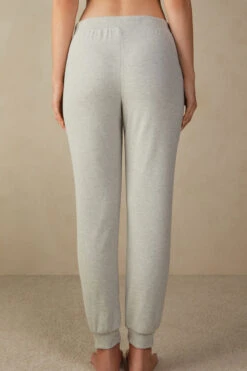 Warm Cuddles Full-Length Trousers With Cuffed Ankles -INTIMISSIMI Sales PDL907P5349 BI