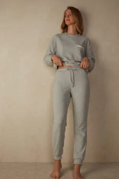 Warm Cuddles Full-Length Trousers With Cuffed Ankles -INTIMISSIMI Sales PDL907P5349 M