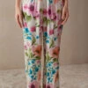 Botanical Lyrics Full-Length Satin Trousers -INTIMISSIMI Sales PDL912A228J FI