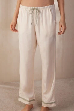 Lost In Fields Full-Length Plain-Weave Modal Trousers