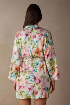 Botanical Lyrics Satin Kimono -INTIMISSIMI Sales PVD912228J BI