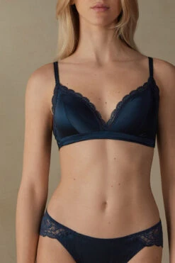 Tiziana Silk And Lace Triangle Bra
